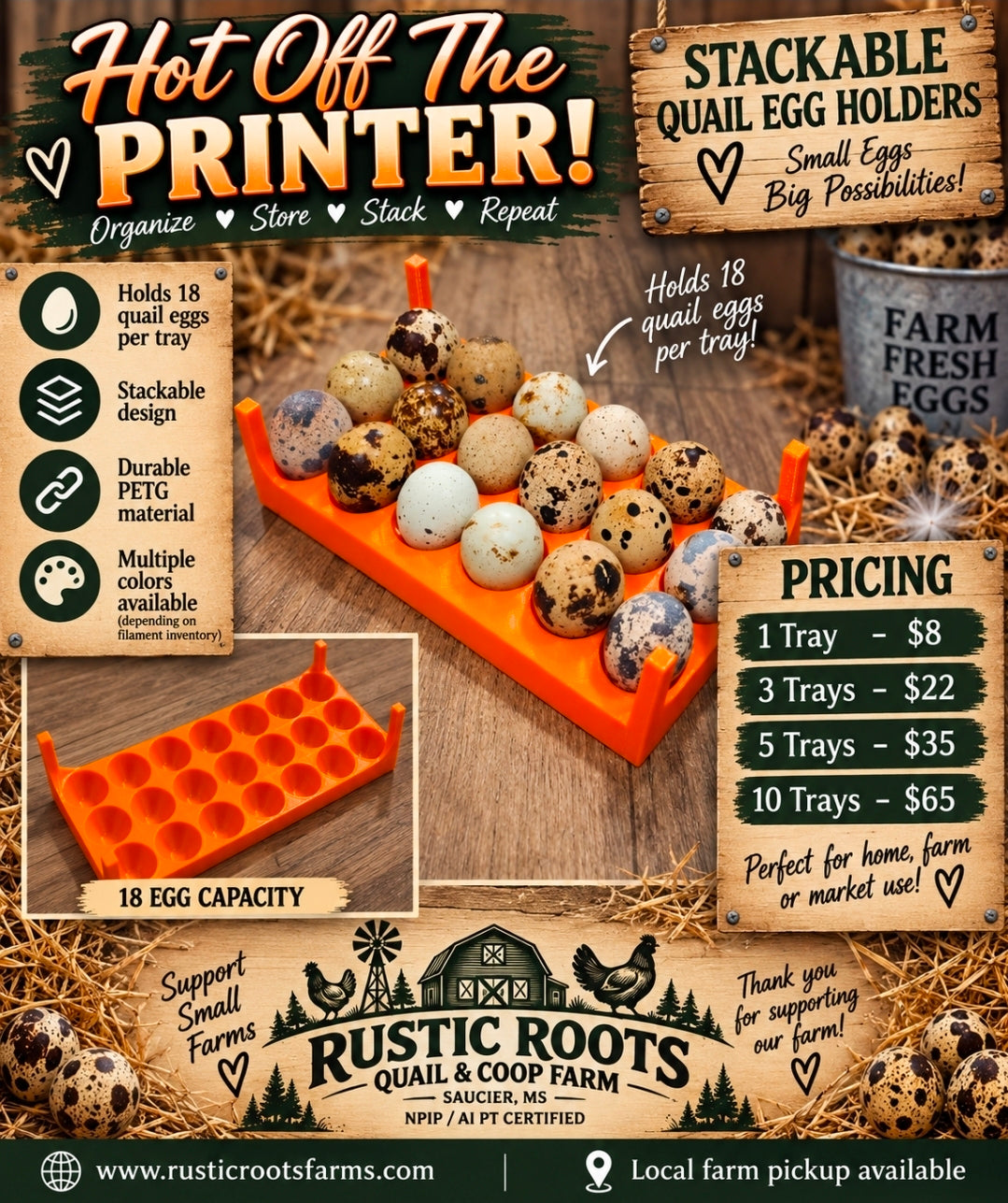 Quail Egg Countertop Holder