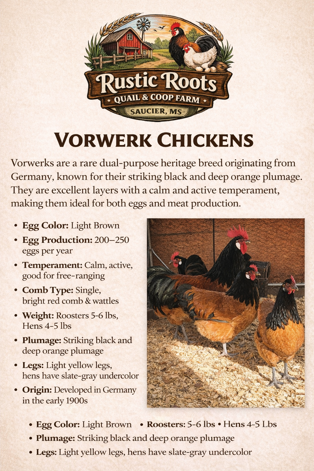 Vorwerk Hatching Eggs - Half Dozen