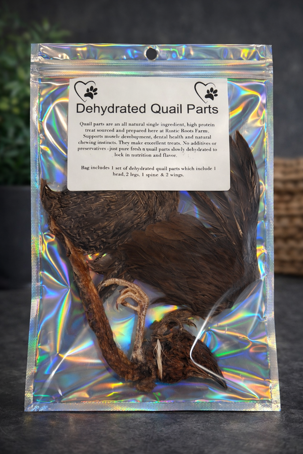 Premium Dehydrated Quail Parts - Natural, Nutrient-Rich Treats