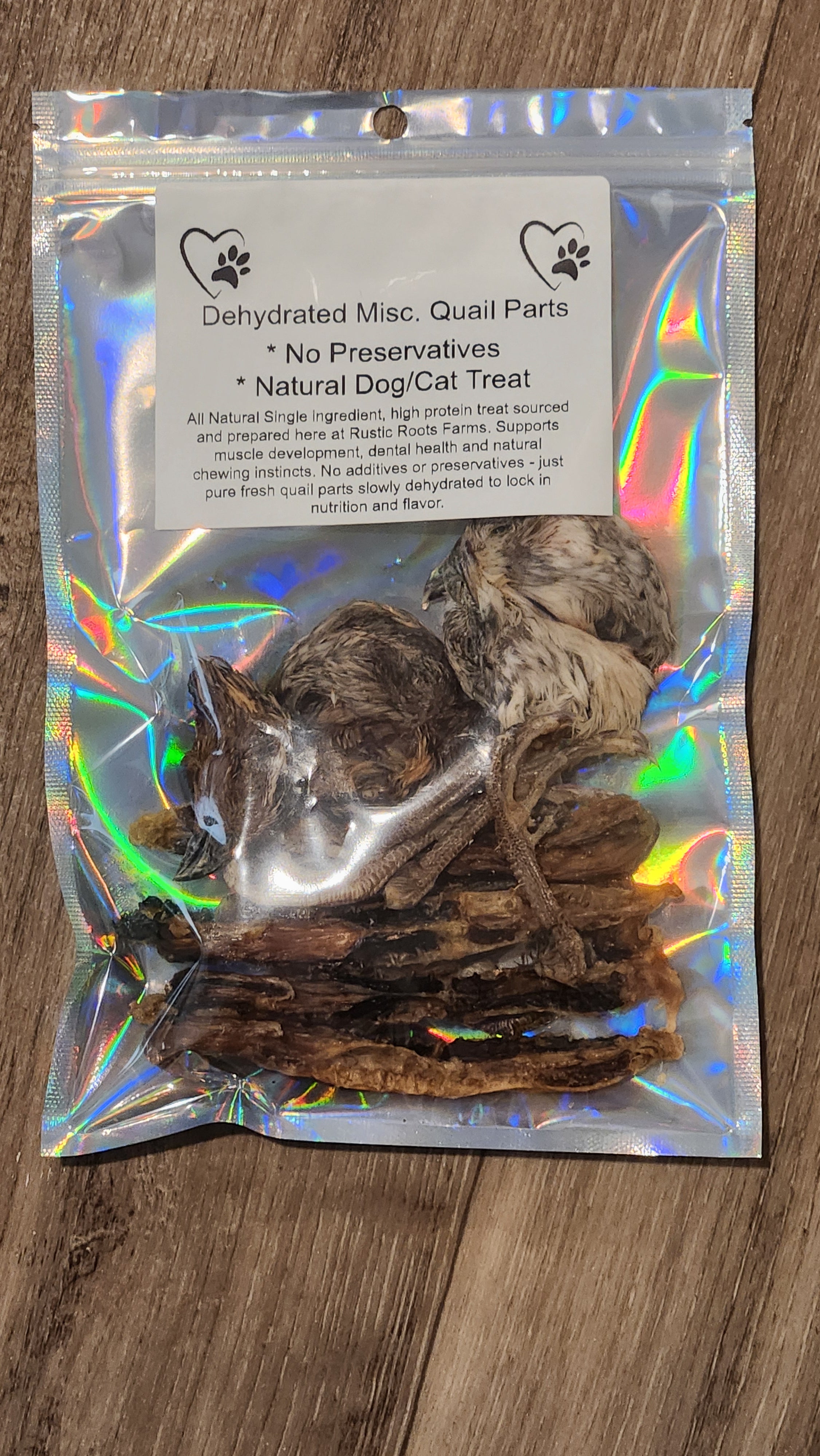 Assorted Dehydrated Quail Parts - Value Pack