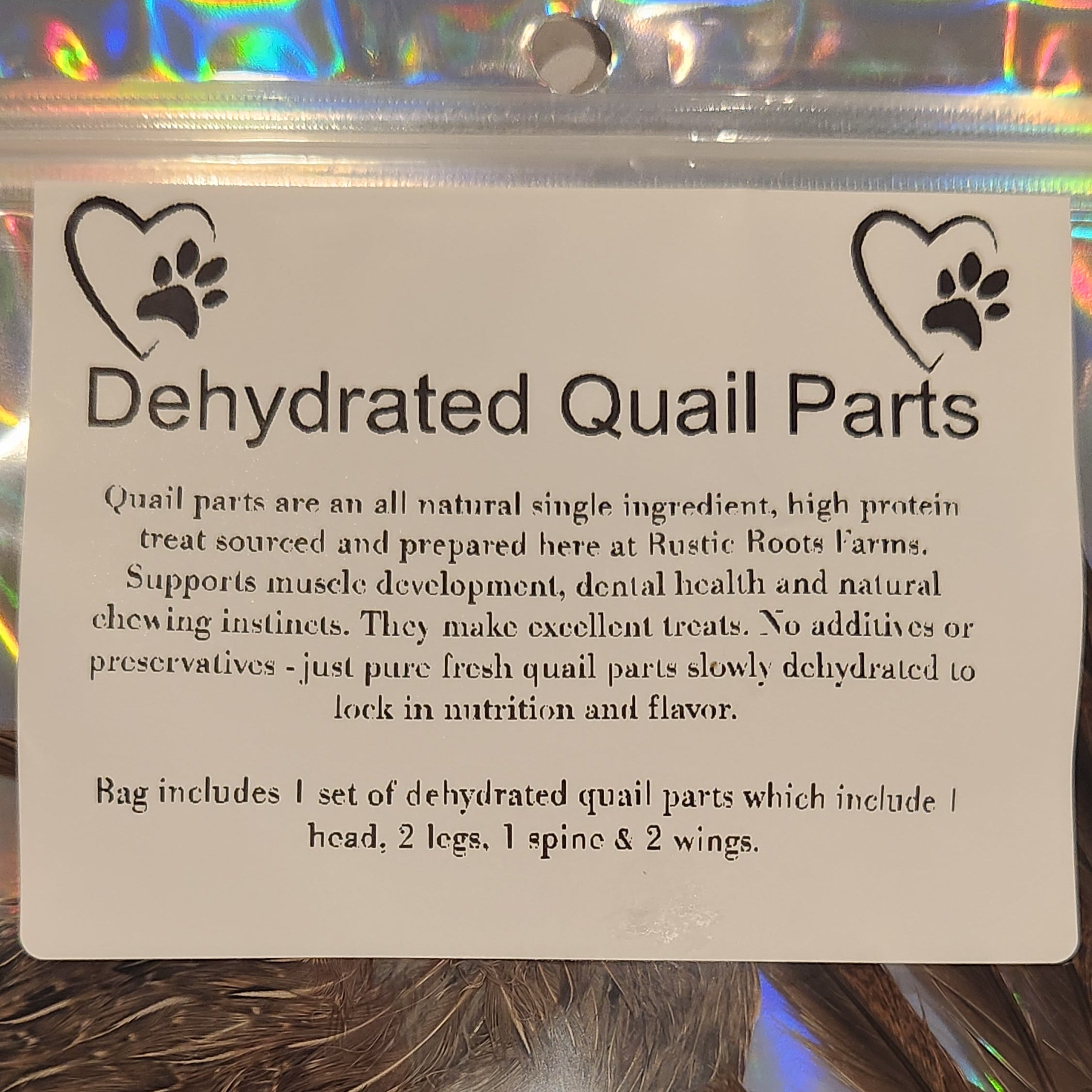 Premium Dehydrated Quail Parts - Natural, Nutrient-Rich Treats